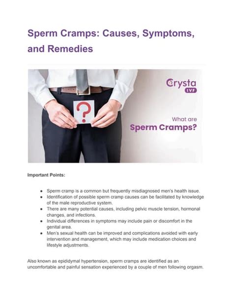 sperm craps|Understanding Sperm Cramps: Causes, Symptoms, and .